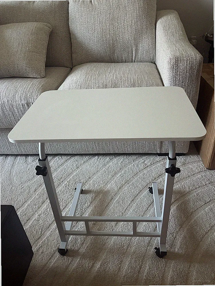 Adjustable Rolling Laptop Table — Over-Bed Couch Desk for Home or Office
