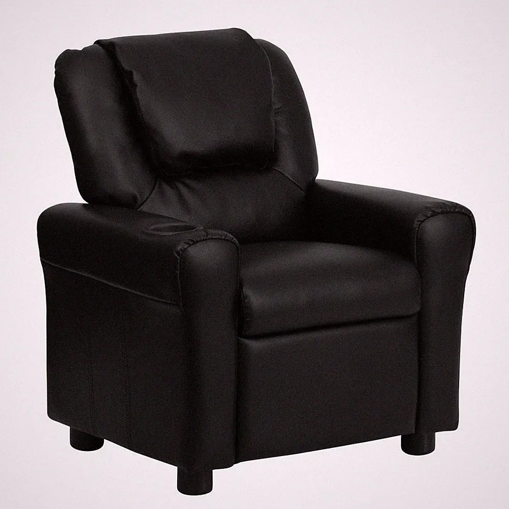 Contemporary Kids Recliner With Cup Holder And Headrest - 24 W X 21.5 - 36.5 D X
