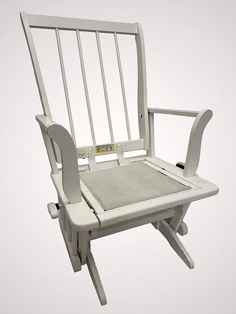Dutailier Wood Glider Recliner Chair Nursery Rocker (White; Made in Canada)