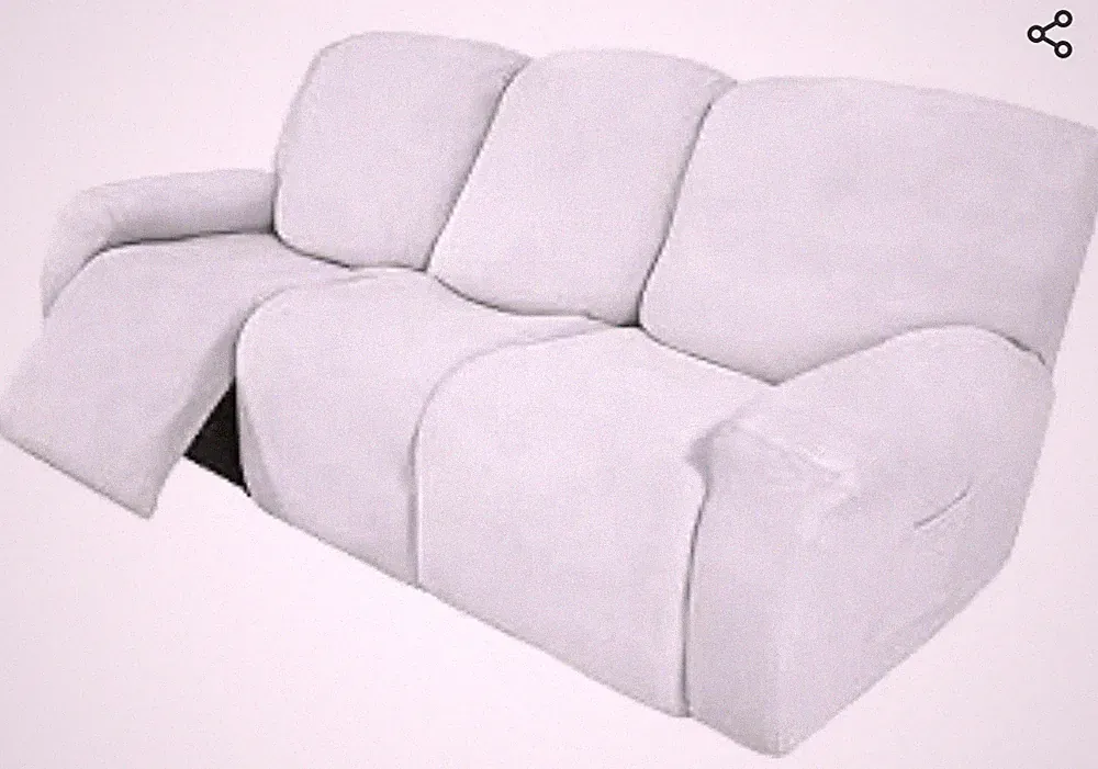 Easy-Going 8 Pieces Recliner Sofa Stretch Sofa, White - Excellent Condition