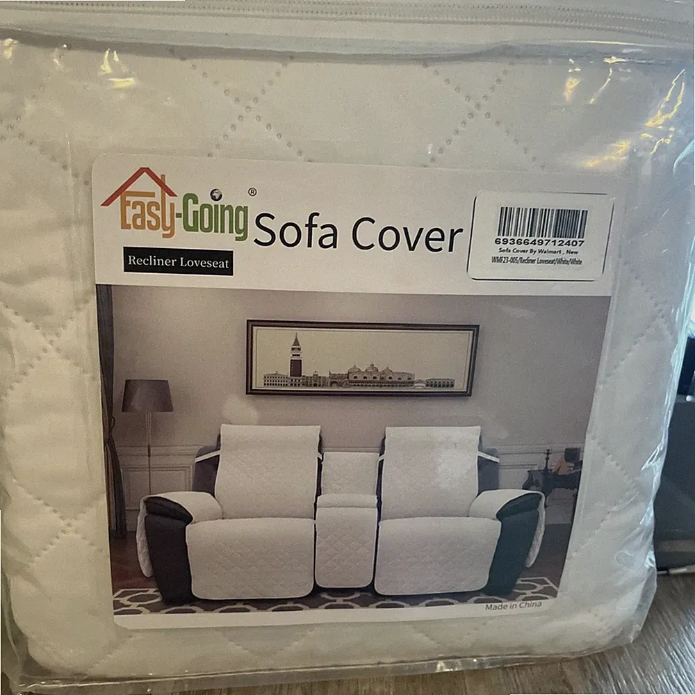 Easy-going Loveseat Recliner Cover With Console, Reversible Couch Cover For