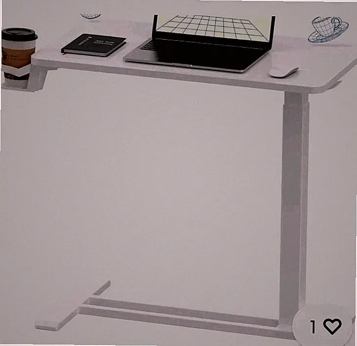FLEXISPOT Medical Adjustable Overbed Bedside Table 27.6" W x 15.7" D, White)