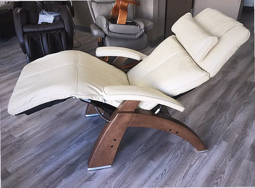 Human Touch Ivory Premium Leather PC-420 Perfect Chair Recliner plus Memory Foam