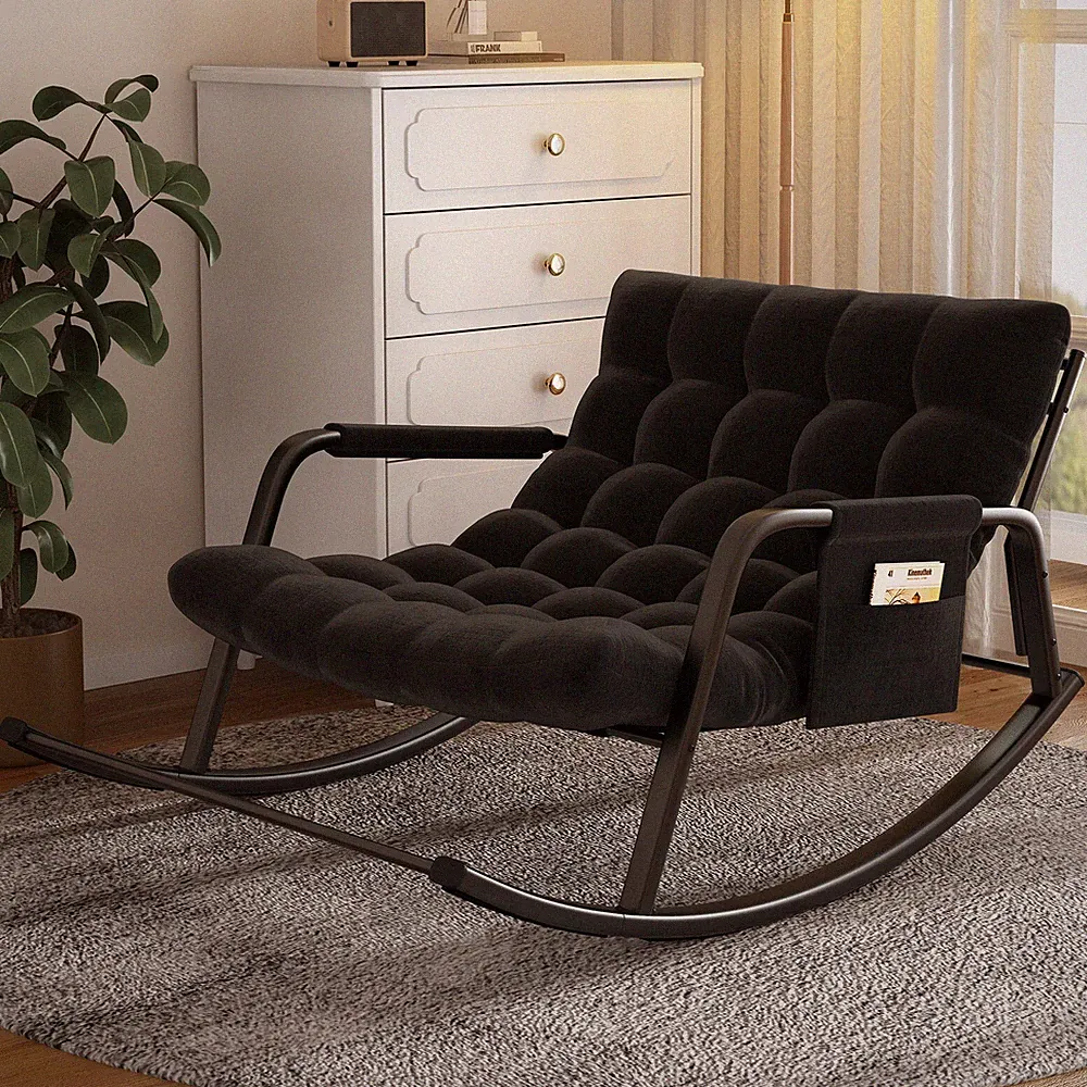 Large Grand Oversize Rocking Recliner Chair for Patio and Home Lounge Spaces