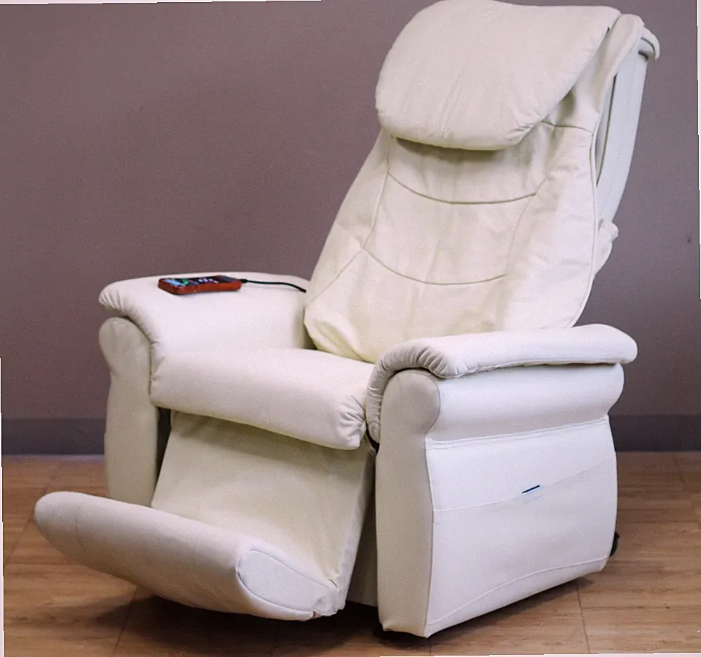 Massagenius 848 White Zero Anti Gravity Recline Massage Chair Lay Flat Recliner