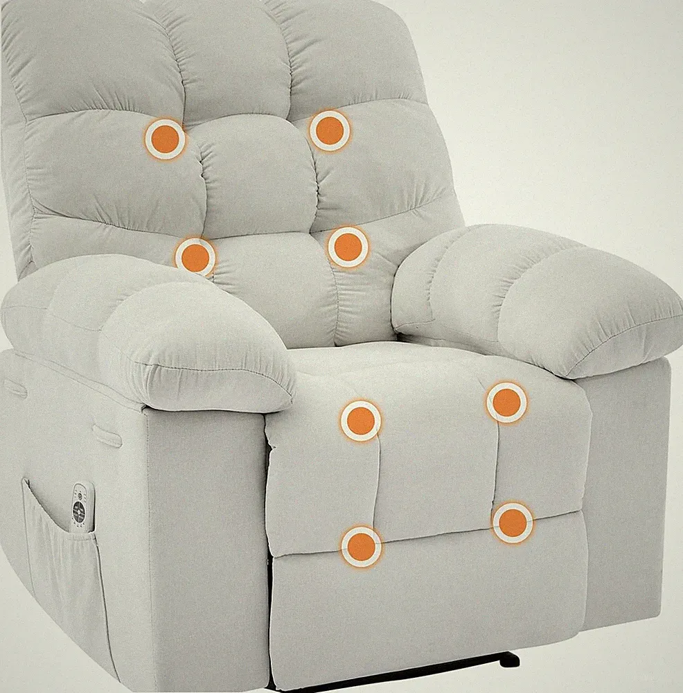 New Massage Reclining Chair Rocker with Heat Fabric Recliner Chair NEW