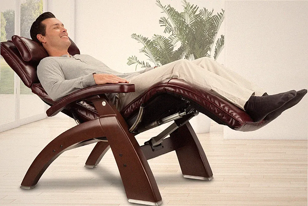 PC-610 Human Touch Zero Gravity Perfect Chair Recliner WALNUT + Memory Foam Kit