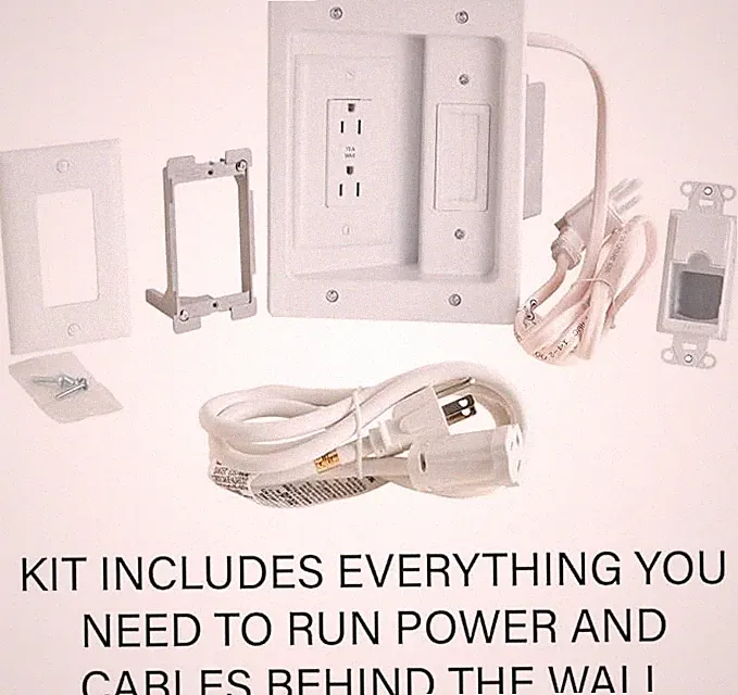 Sanus SA-IWP1-W1 In-Wall TV Power and Cable Management Kit - White