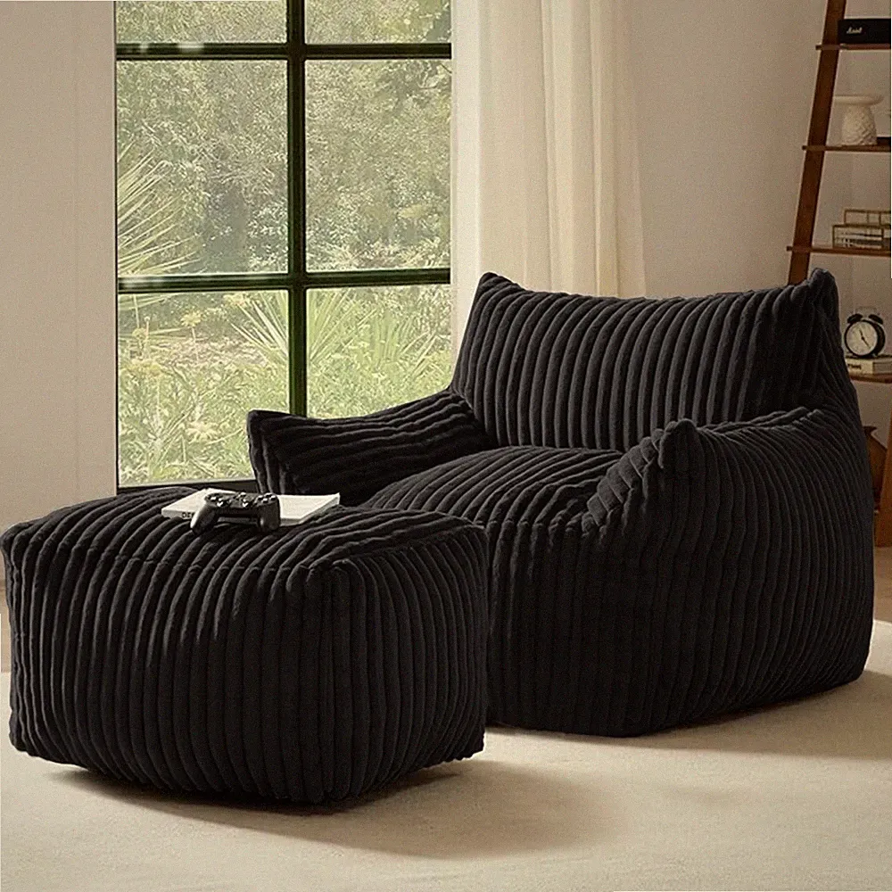 Small Space Modern Accent Chair with Ottoman Modular Lounge Sofa for Apartment