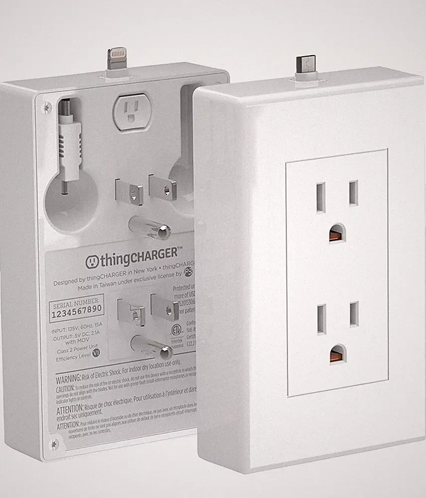 thingCHARGER 2X: Double The Power w/ MicroUSB & USB Wall Charger - White