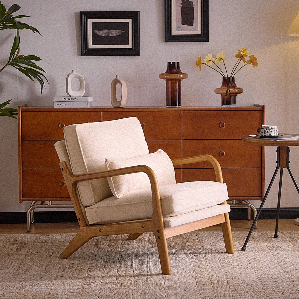 Upholstered Recliner Chair Sofa Living Room Couch Armchair W/ Cushion Pillow