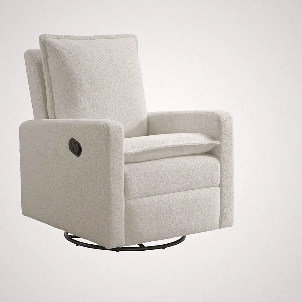 Uptown Upholstered Glider Recliner Rocking Chair 360° Swivel for Nursery and...