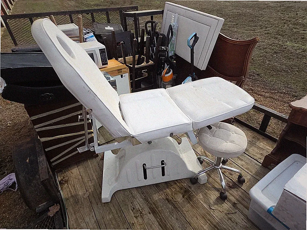 White Adjustable Examination Table with Backrest